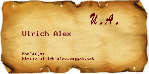 Ulrich Alex névjegykártya