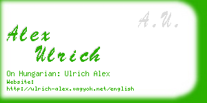 alex ulrich business card